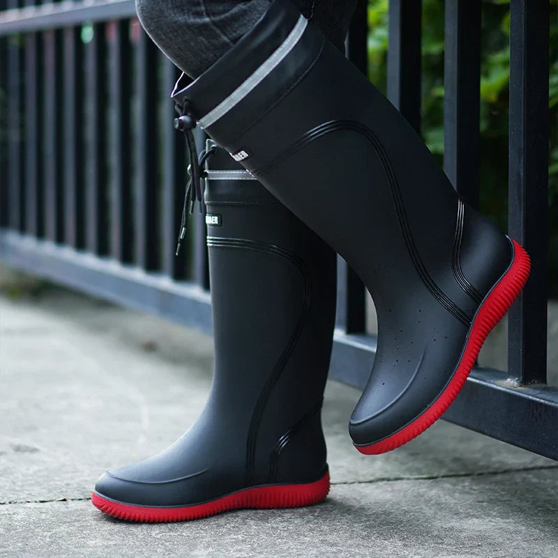 Waterproof Rubber Rain Boots Slip Resistant Sole